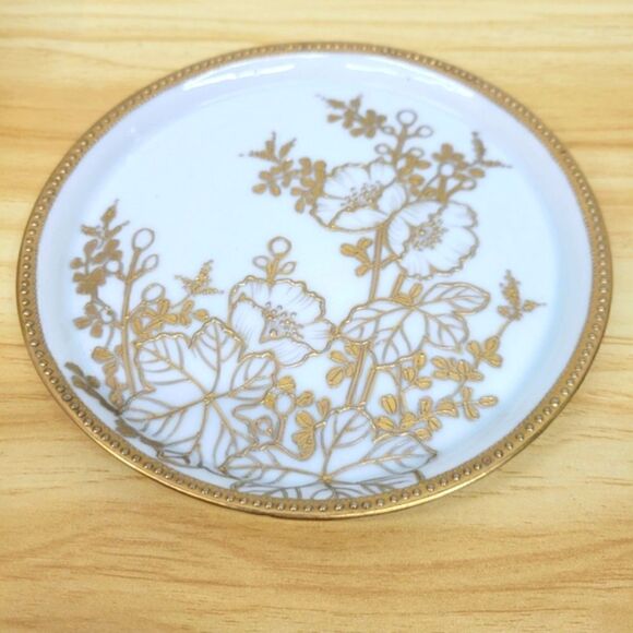 Vintage Nippon Gold Guilded Floral Hand Painted Display Plate - Made in Japan - Picture 11 of 14